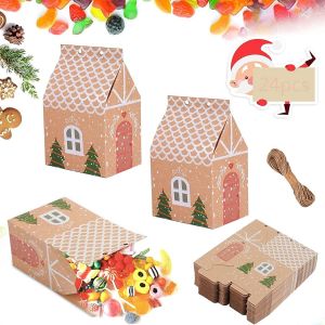Tianyi-Lot De 24 Boîtes Cadeau En Papier Kraft De Noël, Petites Boîtes Cadeau Pour Fête De Noël, Sacs Cadeaux De Noël, Boîtes À Bonbons, Boîtes De Fête Diy Pour Accessoires De Fête D'anniversaire - Neuf