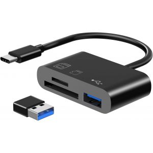 SUBZONAL-Lecteur de Carte SD USB C, 3en 1USB C vers Adaptateur SD/Micro SD/USB 2.0, Lecteur de Carte Mémoire TF Compatible avec Les Appareils de Type C comme Samsung, MacBook, Ordinateur Portable, Ta - Neuf