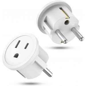 JGD-2 Paquets Adaptateur de Voyage US, Adaptateur Prise USA vers France, Prise de Voyage US vers EU - Neuf