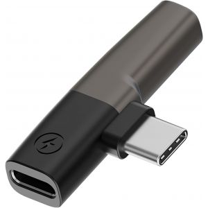 LORANKA-2 en 1 Adaptateur USB C vers Jack 3.5mm pour Casque et Charge, Adaptateur Prise Jack USB C, Compatible avec iPhone 16/15/14/Galaxy S25/S24/S23/Huawei/Xiaomi, Portable, Gris - Neuf