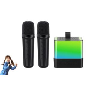 Enceinte karaok&eacute; Bluetooth portable avec 2 microphones sans fil - Neuf