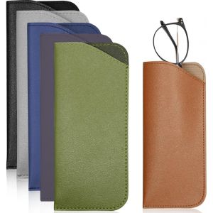 Lot De 6 Etui Lunettes,Boite À Lunettes, Rangement Lunettes,Etui Lunettes Souple, Cuir Etui Lunettes De Soleil,Etui À Lunettes Portable Pour Homme Et Femme - Neuf