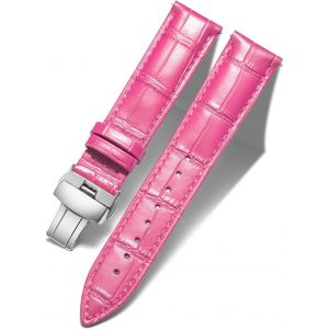 Kalanka-Bracelet De Montre En Cuir Femme Homme 12mm-24mm Bracelet De Remplacement Avec Boucle De Déploiement Papillon Argent/Or/Or Rose - Neuf