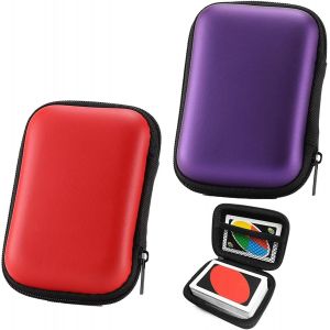 Chenquansarl-Lot De 2 Étuis Pour Cartes À Jouer En Tissu Doux Étanche ¿ Porte-Cartes Portable Pour Jeux En Plein Air/Camping (Rouge, Violet) - Neuf