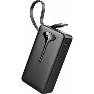 CMWX-Batterie Externe Charge Rapide, Power Bank 10 000 mAh 22,5 W Batterie Portable avec câbles intégrés, Batterie Externe USB C in/Output, pour iPhone/Samsung/Tablette, etc - Neuf
