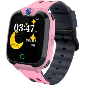 4G Montre Connect&eacute;e Enfant, Montre GPS Enfant Tracker avec Appel Vid&eacute;o SIM Chat Vocal SOS R&eacute;veil Jeux Mode Scolaire &Eacute;tanche IP68, Montre Telephone EnfantCadeau pour Filles et Gar&ccedil;ons - Neuf