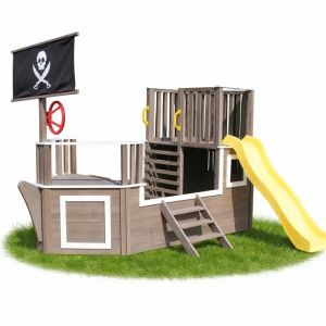Aire De Jeux Enfant Bois Ginger Home Bateau Pirate Avec Toboggan Et Bac A Sable - Neuf