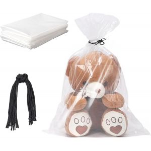 Lbgwp60-Lot De 10 Sacs De Rangement Extra Larges En Plastique Transparent, 100 X 150 Cm, Anti-Poussière, Anti-Humidité, Avec 10 Cordes, Pour Les Val S, Les Meubles, Les Peluches, Les Cha S - Neuf