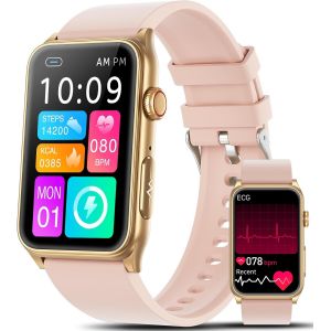 2025 Montre Intelligente ¿¿¿,1,57"" Bracelet Intelligent Avec ¿¿¿¿É¿¿¿/Hrv/Spo2/Pression Artérielle/Fréquence Cardiaque/Appel Bluetooth,Sportif Fitness Tracker Pour Android Ios (Rose) - Neuf