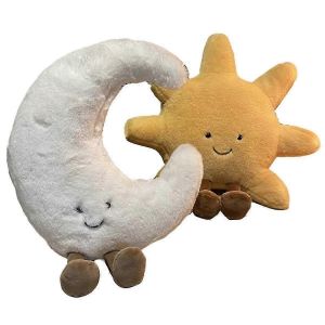 Mignon Lune Soleil Peluche Jouet Dessin Animé Météo Peluche Jouet Enfants Chambre Décoration Canapé Oreiller - Neuf