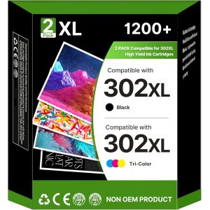 302Xl Cartouches D'Encre Remplacement Cartouche Pour Hp 302¿Compatibles Encre Pour Hp 302 Xl Noir Et Couleur Pour Envy 4520 4525 4527 Officejet 3831 3833 3830 Deskjet 3630 3639 3632 2130 (2 Pack) - Neuf