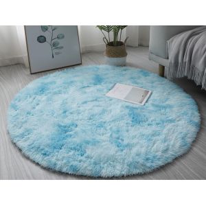 Tapis Rond En Peluche Teinte De 60 Cm, Antid&eacute;rapant, Pour Salon Et Chambre &Agrave; Coucher - Neuf