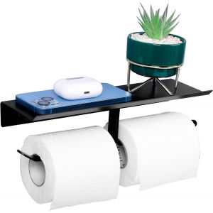 CAUC-Belle Vous Porte Papier Toilette avec Rangement T&eacute;l&eacute;phone - Etagere et Support - Porte Rouleau de Papier Toilette Mural Adh&eacute;sif Salle de Bain et WC - Derouleur pour D&eacute;coration - Neuf