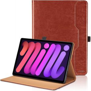 Coque pour iPad Mini 6 (8,3 Pouces) 2021 Business Premium PU Cuir Cover Tablette Housse de Protection Auto R&iquest;&iquest;veil/Sommeil, Multi-Angle ?tui avec Poche pour iPad Mini 6&iquest;&iquest;me G&iquest;&iquest;n&iquest;&iquest;ration - Marron - Neuf