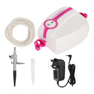 Pistolet aerographe portable rose a injection d'oxygene, outil de maquillage pour nail art, prise britannique 110-240 V - Neuf