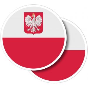 Lot De 2 Autocollants Ronds En Vinyle 10 Cm - Drapeau Pologne Pologne Traditionnel Pologne Pologne Pour Ordinateurs Portables, Tablettes, Bagages, Scrapbooking, Réfrigérateur #56021 - Neuf