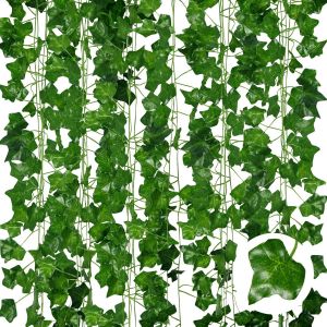 ERYI-Guirlandes De Lierre Artificiel - Lot De 6, Longueur De 210Cm - Vignes Faux Tombante Réalistes Pour Décoration Chambre Et Jardin Intérieure/Extérieure, Fausse Plantes En Plastique Vertes - Neuf