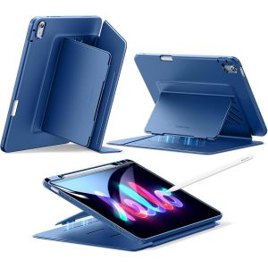 Coque pour iPad Air 13 Pouces (2025/2024), Couverture de Support Vertical, Angles de Support Multiples, Coque Ultra-Stable pour iPad Air 13 avec Porte-Stylet,S&eacute;rie Flip, Bleu Marine - Neuf