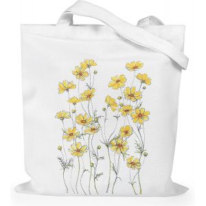 ERSHI-Exquis Sac Fourre-Tout Imprimé en Tissu 40×35 cm Mignon Sac à Main Beau Sac de Courses Floral Sac en Toile Portable Lavable [1 - Neuf