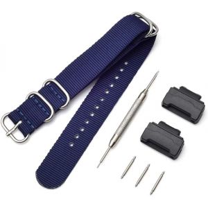 Kal-Nato Nylon Bracelet Compatible Avec Casio G-Shock Ga-110 120 Ga-400 Gd-100 Dw-5600 Gls-8900 Canvas Men Bracelet Band Black Adapters - Neuf