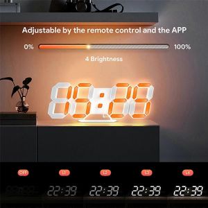 LED Smart Digital Clock Wall Salon Moderne Électronique Suspendu - Neuf