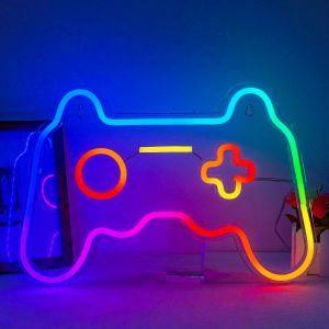 Panneaux Néon Jeux, Lumières Néon Led Dimmable Pour Jeux Art Mural Enseigne De Nuit Néon Colorée Pour Salle De Jeux Enfants Bar Chambre Décoration Maison, 15.3''x7.8 - Neuf