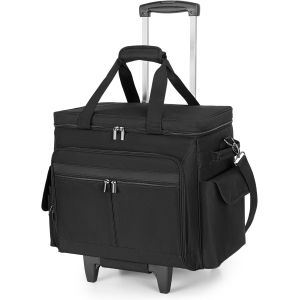 acdsgd-Sac &agrave; roulettes pour Professeurs avec Pochette Extensible et Chariot Amovible, Sac Fourre-Tout pour Enseignants avec roulettes Convient avec Ordinateur Portable Jusqu'&agrave; 15,6"", Noir - Neuf