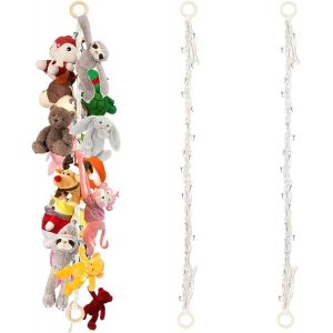 KALANKA-2 Pi&egrave;ces 4m Rangement Peluche avec 40 Pinces M&eacute;tal, Hamac et Organisateur Suspendu Jouets Enfant - Neuf