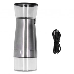 HJLIAN Broyeur electrique en acier inoxydable, chargement USB, broyeur automatique de grains de cafe et de poivre pour usage domestique - Neuf