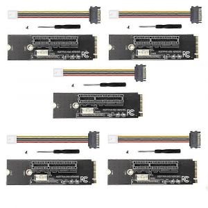 5Définir la carte de montage NGFF M.2 vers PCI-E 4X Clé M2 M vers PCIe X4 Adaptateur avec indicateur de tension LED pour ETH - Neuf