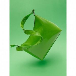 Sac Bandouli&egrave;re En Simili Cuir Vernis Vert - Neuf