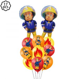 Camion de pompier pompier Sam f&ecirc;te ballon banni&egrave;re g&acirc;teau d&eacute;cor camion de pompier ballon enfants pompier pompier Sam f&ecirc;te d'anniversaire d&eacute;coration balloon set - Neuf