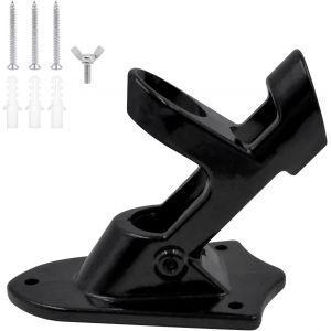 NouvelHorizonstore-Support de m&acirc;t de drapeau, mat&eacute;riel de montage mural, pour l'ext&eacute;rieur de la maison, pour montage de drapeau, support de drapeau coupe-vent, avec 4 vis de fixation (noir) - Neuf