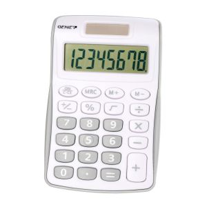 Genie Calculatrice 120 B 8 chiffres - Double alimentation - Design compact gris - Neuf