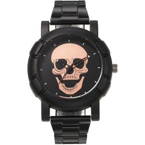 Eryi-Montre Pour Homme Avec Bracelet En Acier Inoxydable - Montre Analogique À Quartz Steampunk Tête De Mort - Bracelet - Parure De Bijoux Pour Homme - Neuf