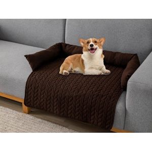 Coussin Antid&eacute;rapant Pour Canap&eacute;-Lit Pour Animaux De Compagnie 70 X 70 Cm, Couleur Caf&eacute;, Pour Chiens Et Chats - Neuf