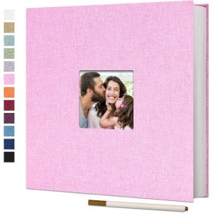 Grand Album Photo Adh&eacute;sif Scrapbooking 40 Pages Lin Reli&eacute; livre photo DIY Longueur 28 x Largeur 27 cm avec un Stylo M&eacute;tallique.[P85] - Neuf