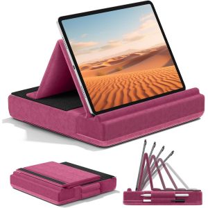 Coussin De Support Pour Tablette &Agrave; Angle R&eacute;glable, Pliable, Avec Support De Stylet Pour Ipad Pro 12,9 11 Air Mini, T&eacute;l&eacute;phones, Livres - Violet - Neuf
