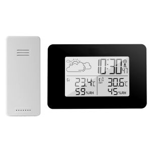 SUBZONAL-eMylo Station m&eacute;t&eacute;o radio sans fil avec Capteur Ext&eacute;rieur, Thermom&egrave;tre num&eacute;rique d&iquest;int&eacute;rieur et d&iquest;ext&eacute;rieur et Hygrom&egrave;tre - pr&eacute;visions m&eacute;t&eacute;orologiques, r&eacute;veil, R&eacute;tro&eacute;clairage pour Chambre &agrave; - Neuf