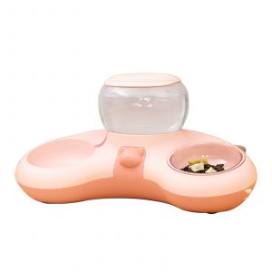 Hjlian (Rose) Gamelle Pour Chat, Nourriture Pour Chat, Eau Potable Automatique, Anti-Renversement, Alimentation Pour Animaux De Compagnie, Double Gamelle, Taille De L'emballage 35*33*14,5 Cm - Neuf