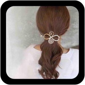 Kal-Barrette Pour Cheveux Avec Noeud Celtique Vintage Barrette Pour Cheveux Barrette Pour Cheveux Métal Doré Porte-Chignon Barrette Pour Cheveux Pour Femmes Et Filles (Or) - Neuf