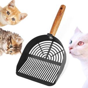 Shiliu-Pelle Litiere Chat Metal, Pelle À Litière En Acier Inoxydable, Pelle À Chat En Métal, Pelle À Litière Avec Manche En Bois Po[ - Neuf