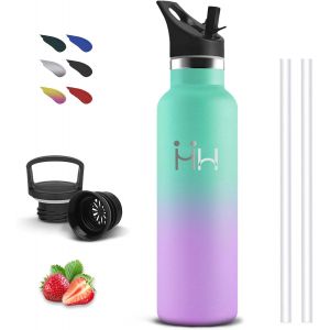 Kalanka-Gourde Isotherme, 750 Ml Gourde Paille, Bouteille Inox, Anti Fuite, Gourd Sport, Double Isolation, Gourd Metal, Avec Poignée, Sans Bpa, Bouteille D'eau Pour Camping, Voyage, Randonnée, Aptitu - Neuf