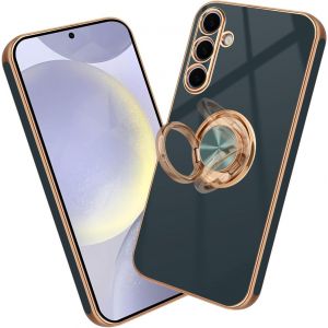 Kal-Coque Pour Samsung Galaxy A15 5g / 4g Antichoc Housse Silicone Tpu Étui Avec Magnétique Support À Anneau Rotatif, Etui 360° Ring Stand Case Protection Cover Pour Galaxy A15, Gris - Neuf