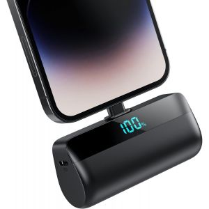 Lbgwp60-Mini Batterie Externe Pour Iphone 5200mah, Power Bank Charge Rapide 20w Pd Chargeur Externe Ultra-Compact Avec Écran Led, Chargeur Portable Compatible Avec Iphone 14/14 Plus/13 Pro/12/11/Xs/8 - Neuf