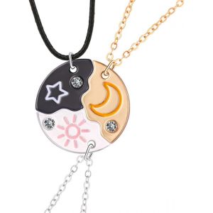 Kal-Collier D'amitié Pour 3 Fille, Collier D'amitié,Collier Bff,Collier Amitié,Collier Meilleure Amie,Bff Bon Ami Costume Aimant Cadeau D'anniversaire De Copines Pour Trois Personnes - Neuf