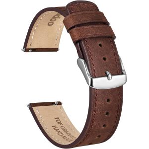 Kal-Bracelets De Montre En Cuir De Cheval Fou Pour Hommes Femmes, Bande De Remplacement Vintage À Dégagement Rapide De 18 Mm 20 Mm 22 Mm Avec Acier Inoxydable - Neuf