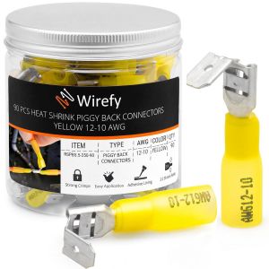 90 Pièces Cosses Électriques Plates avec Dérivationà Thermorétractables-Kit de Cosses à Sertir 3 voies-Cosses Piggyback à Déconnexion rapide-4-6 mm² - Neuf
