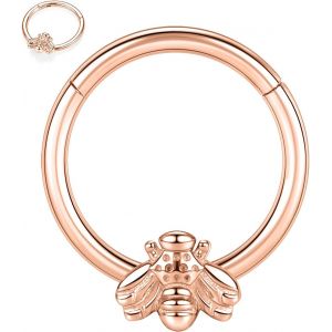 Kal-Boucles D'oreilles 16 G En Acier Inoxydable Pour Septum, Daith, Rook, Tragus, Hélix, Cartilage, Lobe Septum, Bijoux Serpent, Pyramide, Flèche, Étoile, Anneau Segmenté À Charnière - Neuf