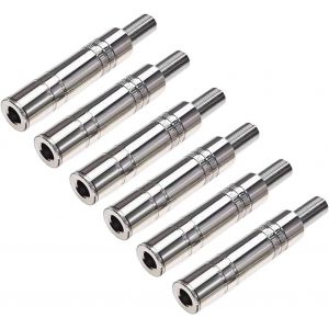 6Pièces souder connecteur Femelle 6.35mm,Connecteur Femelle Jack Socket stéréo TRS 6.35mm - Neuf